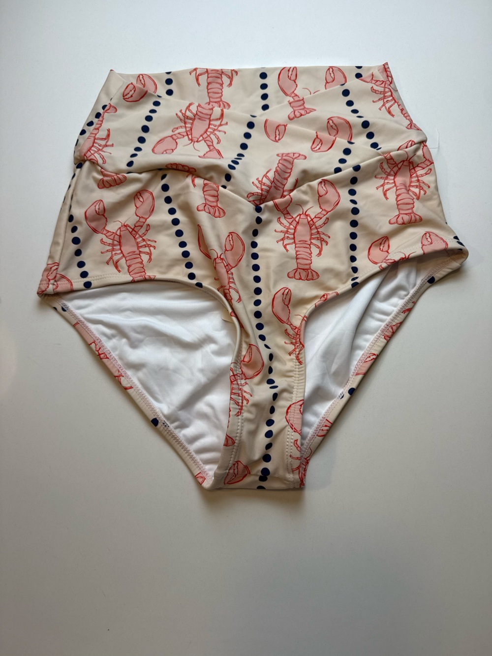 Coral Reef Swim Two-Piece Swimsuit in Blush with Coral Lobster Print Size M - Picture 5 of 10